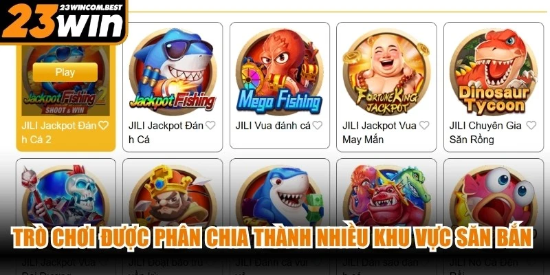 Trò chơi được phân chia thành nhiều khu vực săn bắn phong phú